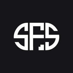 Obraz premium SFS letter logo design on black background. SFS creative initials letter logo concept. SFS letter design. 