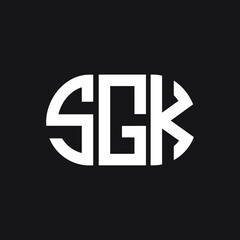 SGK letter logo design on black background. SGK creative initials letter logo concept. SGK letter design. 
