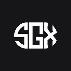 SGX letter logo design on black background. SGX creative initials letter logo concept. SGX letter design. 