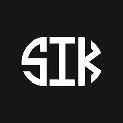 SIK letter logo design on black background. SIK creative initials letter logo concept. SIK letter design.