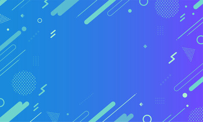 【青・水色系】幾何学模様背景・メンフィスのフレームパターン素材