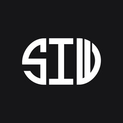 SIW letter logo design on black background. SIW creative initials letter logo concept. SIW letter design.