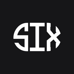 SIX letter logo design on black background. SIX creative initials letter logo concept. SIX letter design.