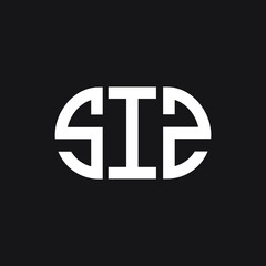 SIZ letter logo design on black background. SIZ creative initials letter logo concept. SIZ letter design.