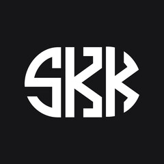 SKK letter logo design on black background. SKK creative initials letter logo concept. SKK letter design.