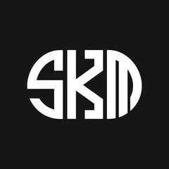 SKM letter logo design on black background. SKM creative initials letter logo concept. SKM letter design.