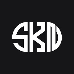 SKN letter logo design on black background. SKN creative initials letter logo concept. SKN letter design.