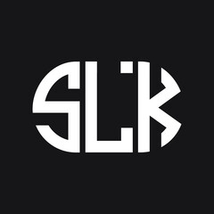 SLK letter logo design on black background. SLK creative initials letter logo concept. SLK letter design.