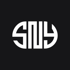 SNY letter logo design on black background. SNY creative initials letter logo concept. SNY letter design. 
