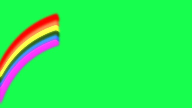 St. Patrick's Day. Rainbow  2d animation background Green screen Seamless Loop Animation in 4K.