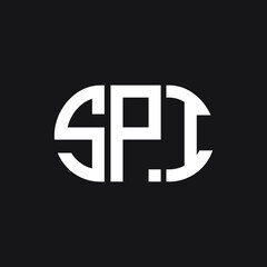 SPI letter logo design on black background. SPI creative initials letter logo concept. SPI letter design. 
