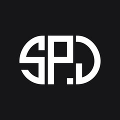 SPJ letter logo design on black background. SPJ creative initials letter logo concept. SPJ letter design. 
