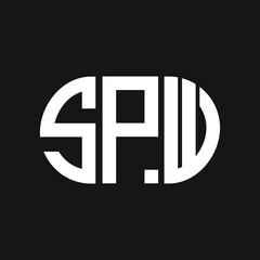 SPW letter logo design on black background. SPW creative initials letter logo concept. SPW letter design. 