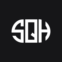 SQH letter logo design on black background. SQH creative initials letter logo concept. SQH letter design. 