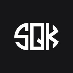 SQK letter logo design on black background. SQK creative initials letter logo concept. SQK letter design. 