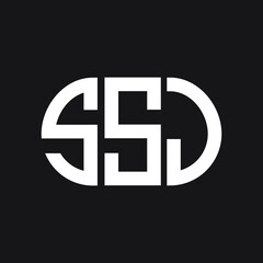 SSJ letter logo design on black background. SSJ creative initials letter logo concept. SSJ letter design. 