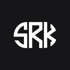 Obraz premium SRK letter logo design on black background. SRK creative initials letter logo concept. SRK letter design. 