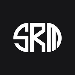 SRM letter logo design on black background. SRM creative initials letter logo concept. SRM letter design.