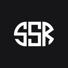 SSR letter logo design on black background. SSR creative initials letter logo concept. SSR letter design.
