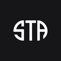 STA letter logo design on black background. STA creative initials letter logo concept. STA letter design.

