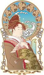 扇屋内花扇図　和風ゴシックバージョン