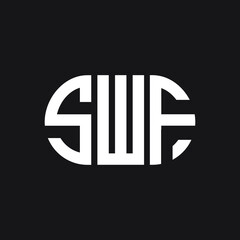 SWF letter logo design on black background. SWF creative initials letter logo concept. SWF letter design.
