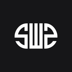 SWZ letter logo design on black background. SWZ creative initials letter logo concept. SWZ letter design.