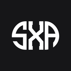 SXA letter logo design on black background. SXA creative initials letter logo concept. SXA letter design.