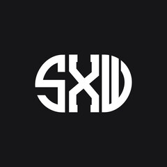 SXW letter logo design on black background. SXW creative initials letter logo concept. SXW letter design.