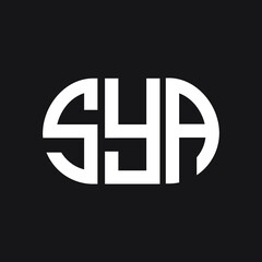 SYA letter logo design on black background. SYA creative initials letter logo concept. SYA letter design.