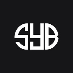 SYB letter logo design on black background. SYB creative initials letter logo concept. SYB letter design.