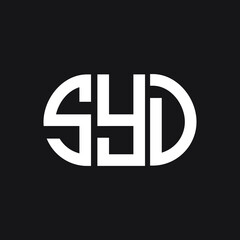 SYD letter logo design on black background. SYD creative initials letter logo concept. SYD letter design.
