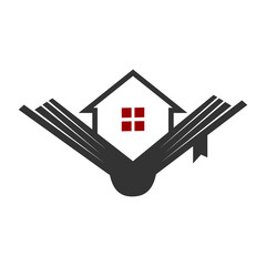 Book Home logo Icon Illustration Brand Identity