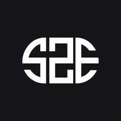 SZE letter logo design on black background. SZE creative initials letter logo concept. SZE letter design.