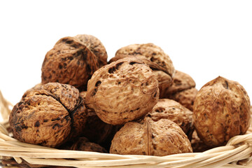 walnuts on a white background