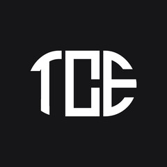 TCE letter logo design on black background. TCE creative initials letter logo concept. TCE letter design.