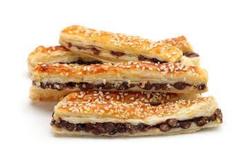 Crackers on white background