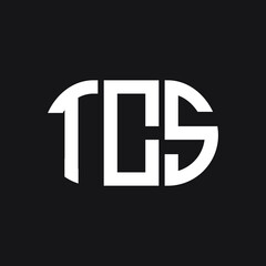 TCS letter logo design on black background. TCS creative initials letter logo concept. TCS letter design.