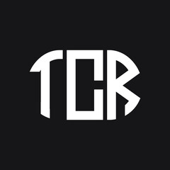 TCR letter logo design on black background. TCR creative initials letter logo concept. TCR letter design.