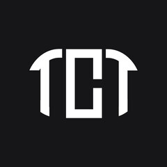 TCT letter logo design on black background. TCT creative initials letter logo concept. TCT letter design.