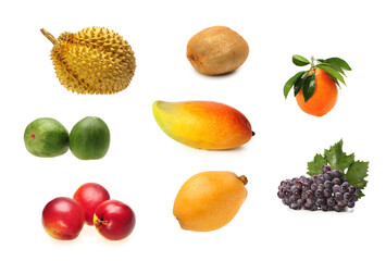 set of fruits isolated