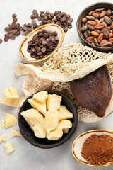 Obraz na płótnie Canvas Composition with cocoa products.