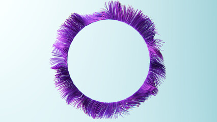 Countless violet threads floating in an empty space. 