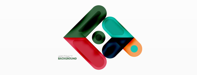 Square and circle minimal abstract background. Vector illustration for wallpaper banner background