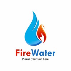 Fire water logo template illustration