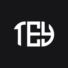 TEY letter logo design on black background. TEY creative initials letter logo concept. TEY letter design.