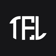 TFL letter logo design on black background. TFL creative initials letter logo concept. TFL letter design.
