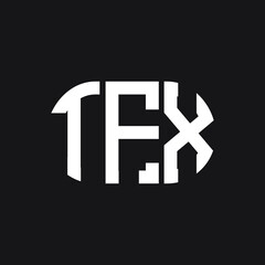 Fototapeta premium TFX letter logo design on black background. TFX creative initials letter logo concept. TFX letter design.