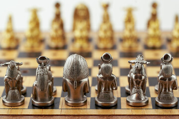 Chess pieces are placed on the board before the start of the game - 492309892