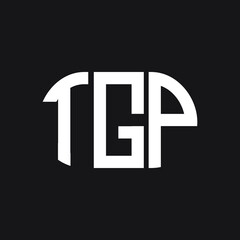 Fototapeta premium TGP letter logo design on black background. TGP creative initials letter logo concept. TGP letter design.